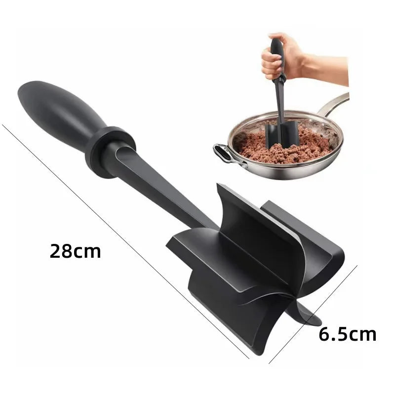 Kitchen Meat Chopper Ground Beef Masher Mixing, Grinding and Pounding Spatula Meat Scraper for Mincing Meat