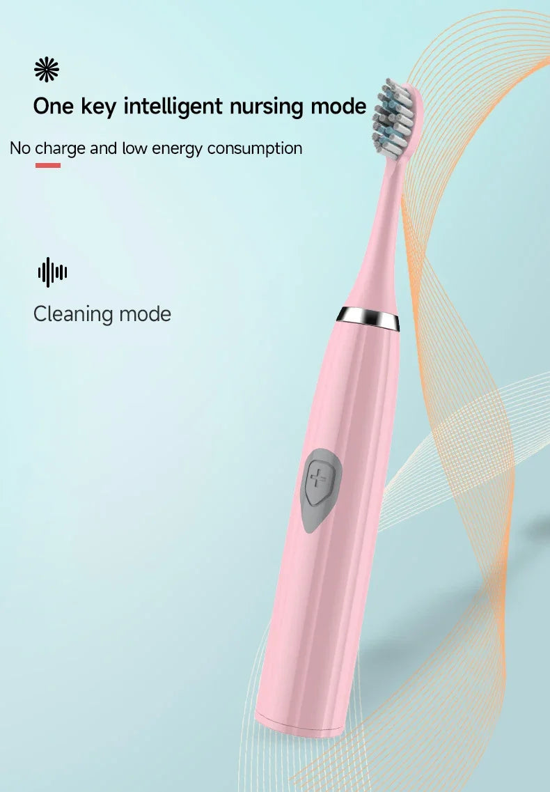 Adult Soft-bristle Electric Toothbrush, Portable and Durable Battery, IPX6 Waterproof Rating, Smart and Efficient Dental Care.
