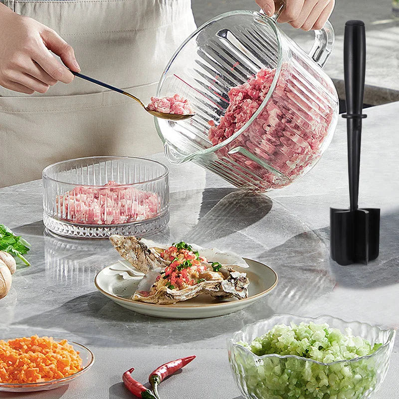 Kitchen Meat Chopper Ground Beef Masher Mixing, Grinding and Pounding Spatula Meat Scraper for Mincing Meat